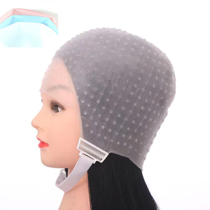 1 pieza de silicona para el cabello, gorra con aguja, gorro reutilizable para teñir el cabello, herramientas de salón para teñir el cabello