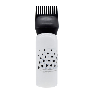 Venta al por mayor Botellas de peine de aceite de plástico Botella de tinte de color de cabello Botella dispensadora de champú para salón en 3 colores