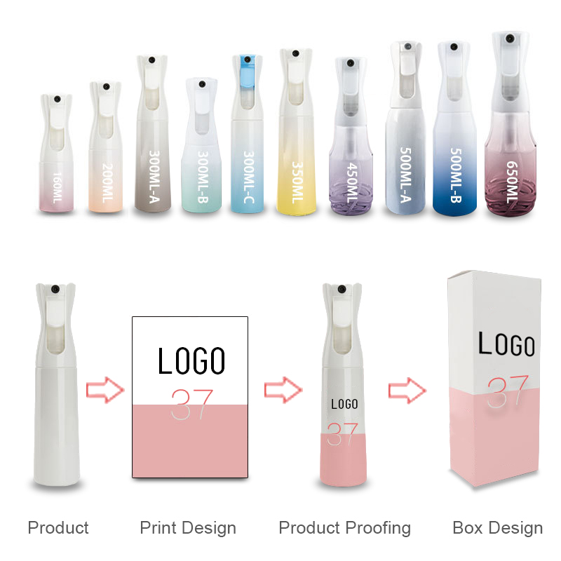 botella de spray de 4 nieblas