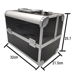 Caja de maquillaje profesional de aleación de aluminio, estuche de belleza, bolsa de cosméticos, caja de herramientas de peluquero bloqueable de varios niveles