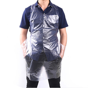 Delantales impermeables de 100 PE, bata de pelo con tinte de hierro cortado, delantal desechable para salón de peluquería, tela de plástico